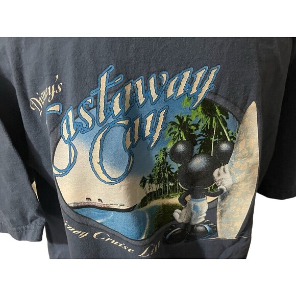 Vintage Disney Shirt Mens Large Blue Cruise Line Castaway Cay Mickey Graphic - Picture 11 of 16